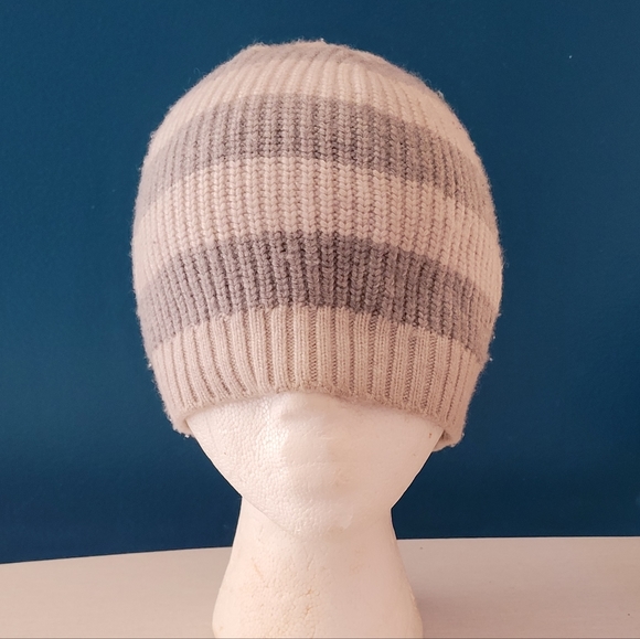 J Crew Women's Hat Size One Size Gray Striped Beanie Casual Outerwear - Picture 11 of 13